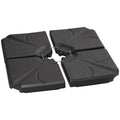 4-Piece HDPE Umbrella Base, Fillable with Water and Sand max 18kg, 103x103x8.3 cm, Black - Borge' Group Limited
