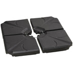 4-Piece HDPE Umbrella Base, Fillable with Water and Sand max 18kg, 103x103x8.3 cm, Black - Borge' Group Limited