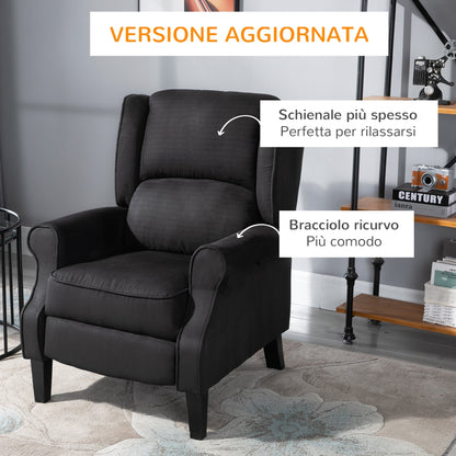 Black Reclining Armchair with heating and remote control, 78x84x101cm, black - Borgè