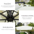 Garden Umbrella with Metal and Polyester Arm and Crank Opening, Ø2.7x2.7 m, Beige - Borge' Group Limited