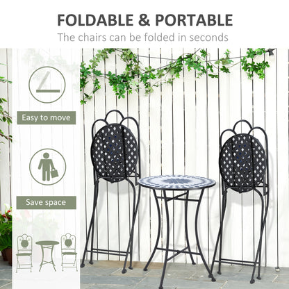 MOSAIC | 3 Pcs Garden Table and Chairs Set - Borgè