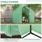 Outsunny Garden greenhouse with hinge door and air intake, 4 ropes and stakes included, 180x100x168 cm, green - Borgè