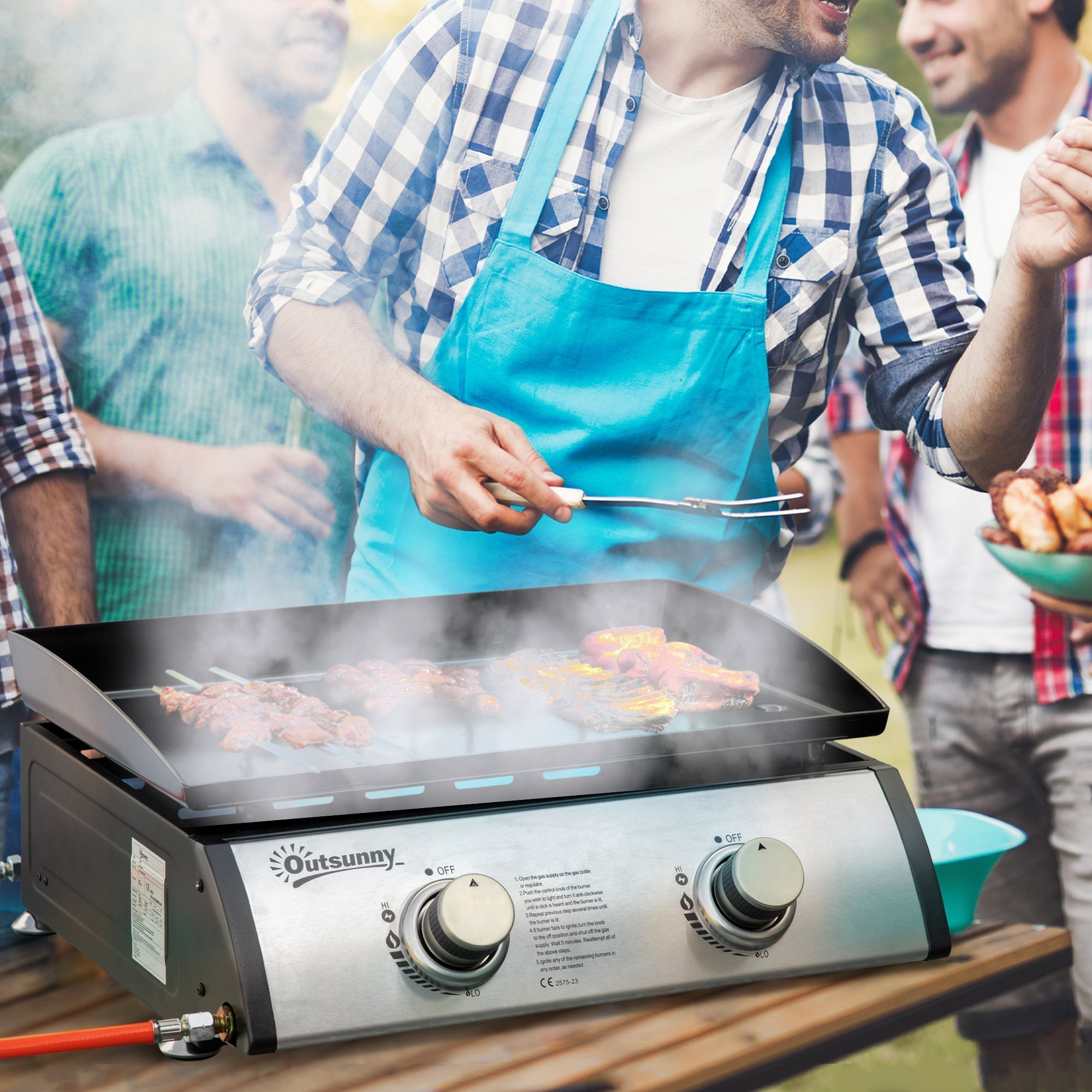 Black Barbecue with x2 Burners 6kw - Borgè