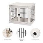 Indoor Dog House for Up to 30kg in Wood and Steel, 58.5x81x 66cm - White - Borge' Group Limited