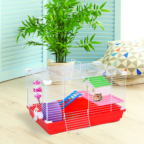 PAWHUT GAGE FOR 2 METAL EVENTS IN METAL AND PP WITH CASETTA, WATER TANK AND RUTA, 47x30x27 cm - Borgè