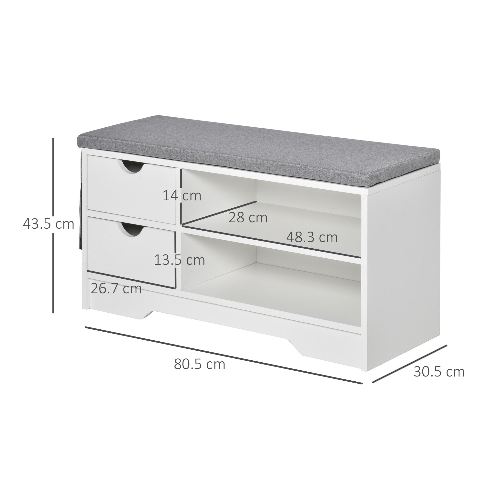 SCANDIERA SAVING, WOOD, BIANCO, 80.5x30.5x43.5cm - Borgè
