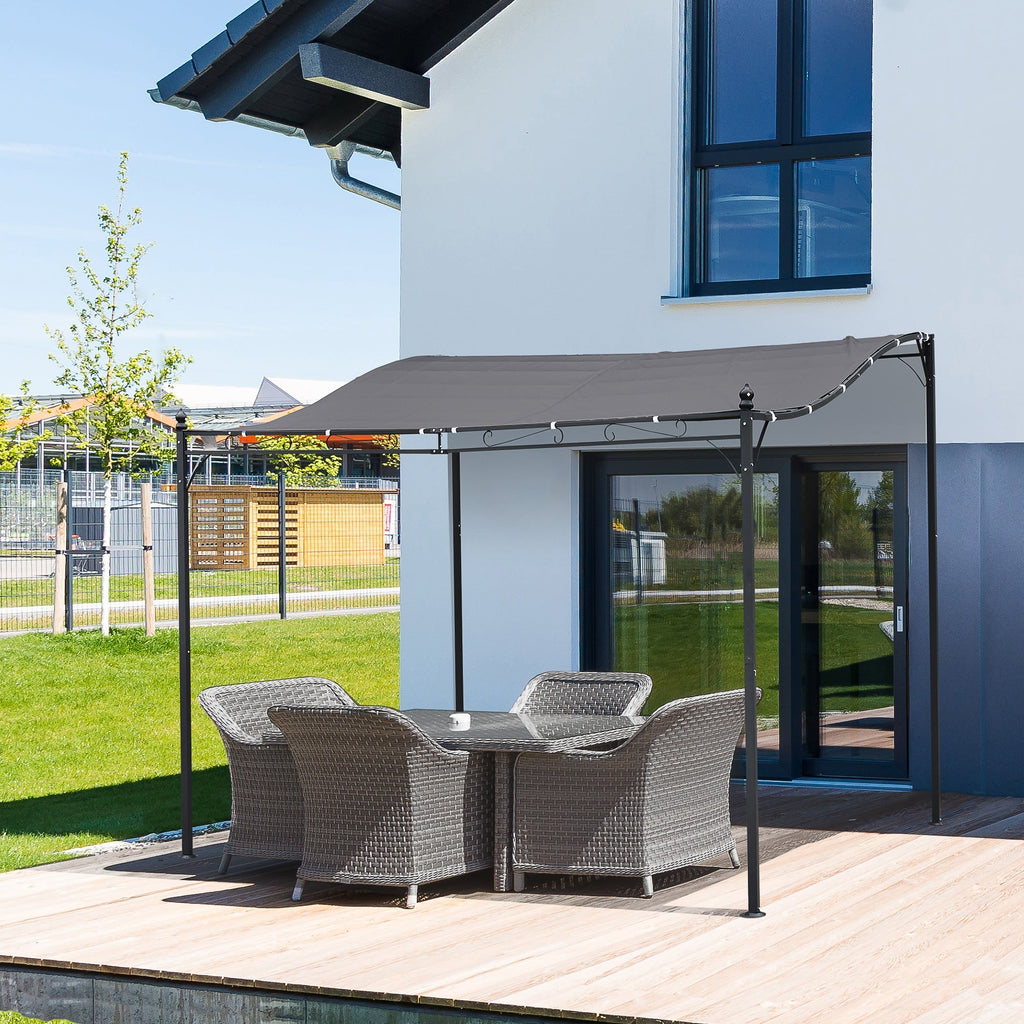 Outsunny Gazebo Pergola 3x3m Garden with Grey waterproof curtain - Borgè
