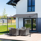 Outsunny Gazebo Pergola 3x3m Garden with Grey waterproof curtain - Borgè