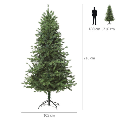 Artificial Christmas tree Gigante 210cm Realistic, Christmas decoration with 934 branches, folding and removable base - Borgè