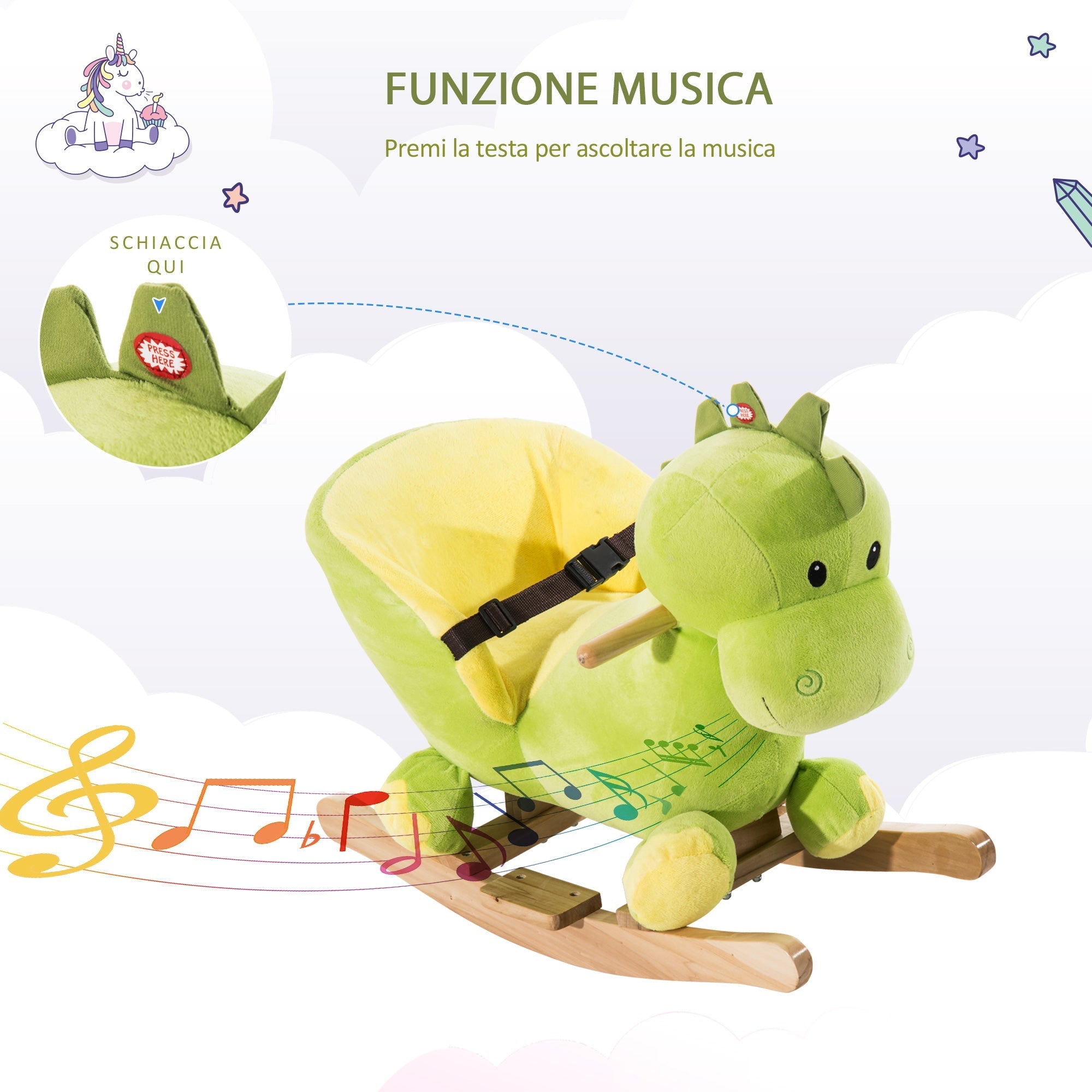 Little Green Rocking Dragon | 2-3 Years - Borgè