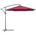 Garden Umbrella 3x2.5 m Tilting Arm with Crank, Dark Red - Borge' Group Limited