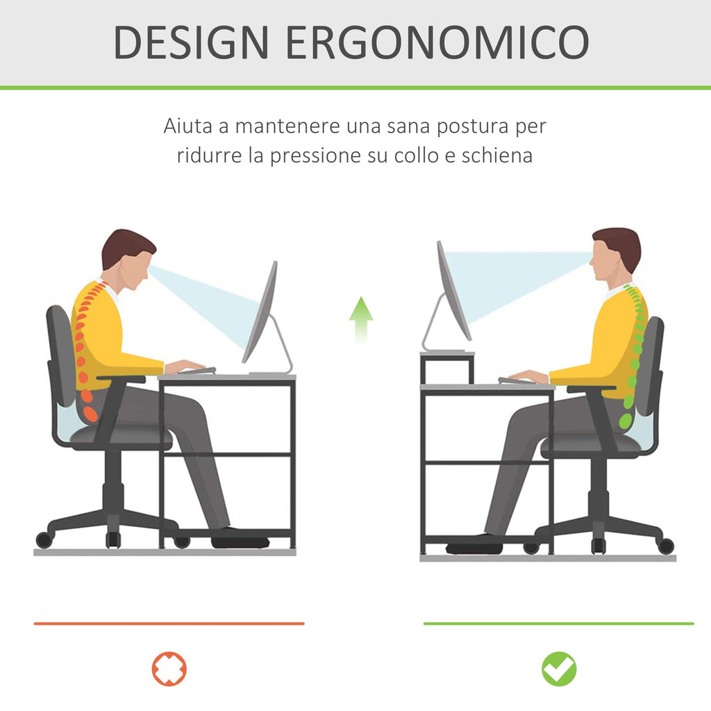 support for monitor computer TV support for transparent acrylic glass screens, 53x19x9cm - Borgè