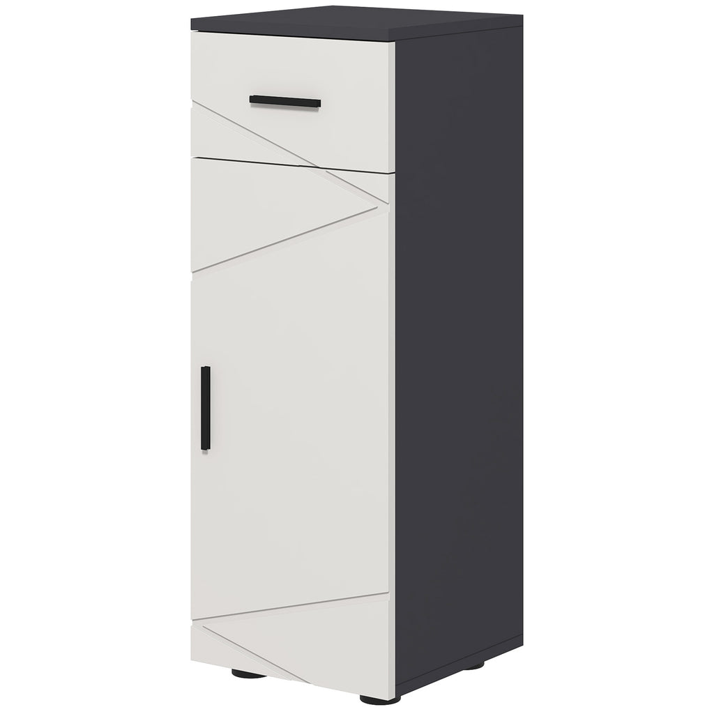Kleankin Bathroom Cabinet in chipboard with drawer and 2nd levels adjustable, 30x30x82 cm, gray - Borgè