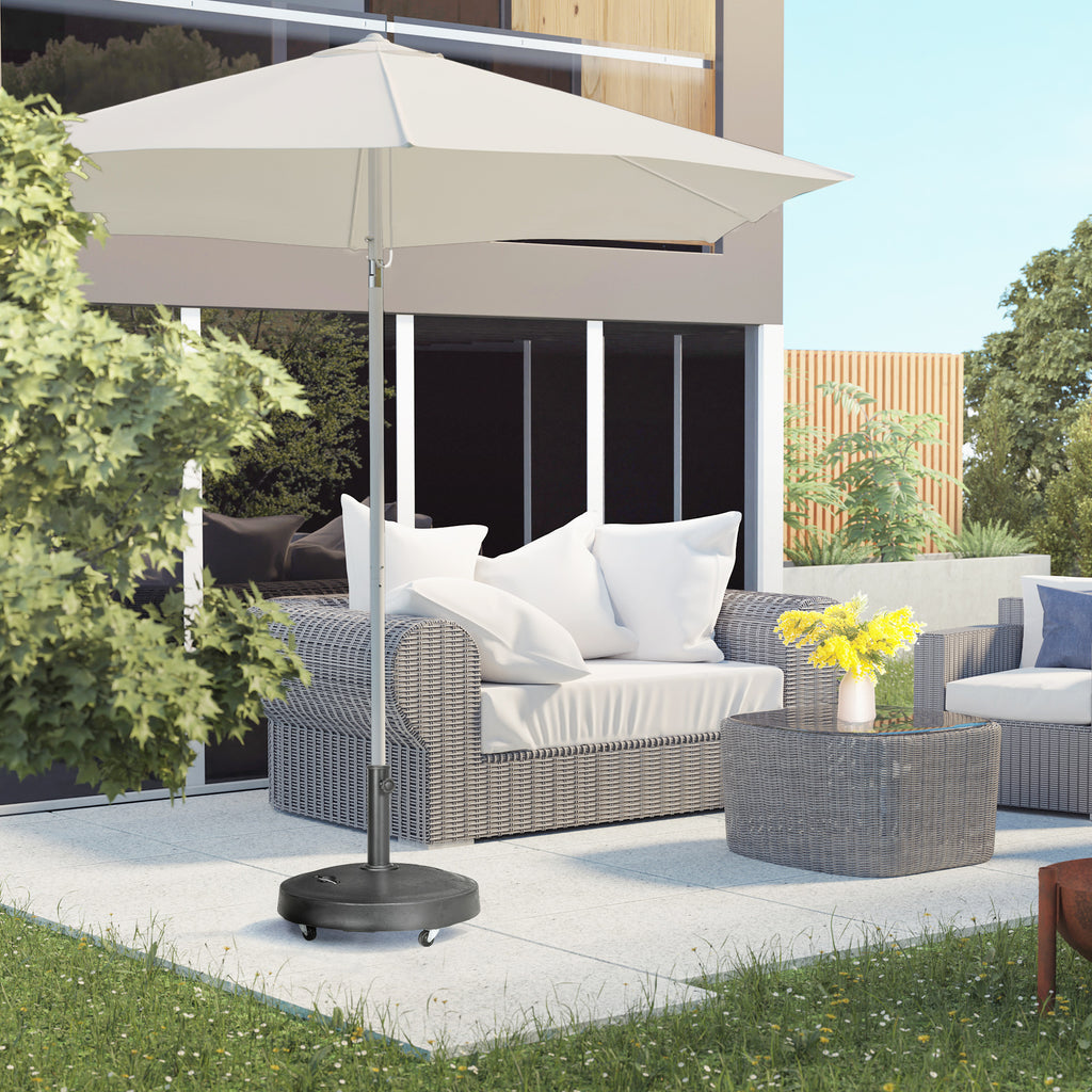 Outsunny base for 23.5kg umbrella with 2 crank and wheels, resin and steel, Ã˜53x41 cm, black - Borgè