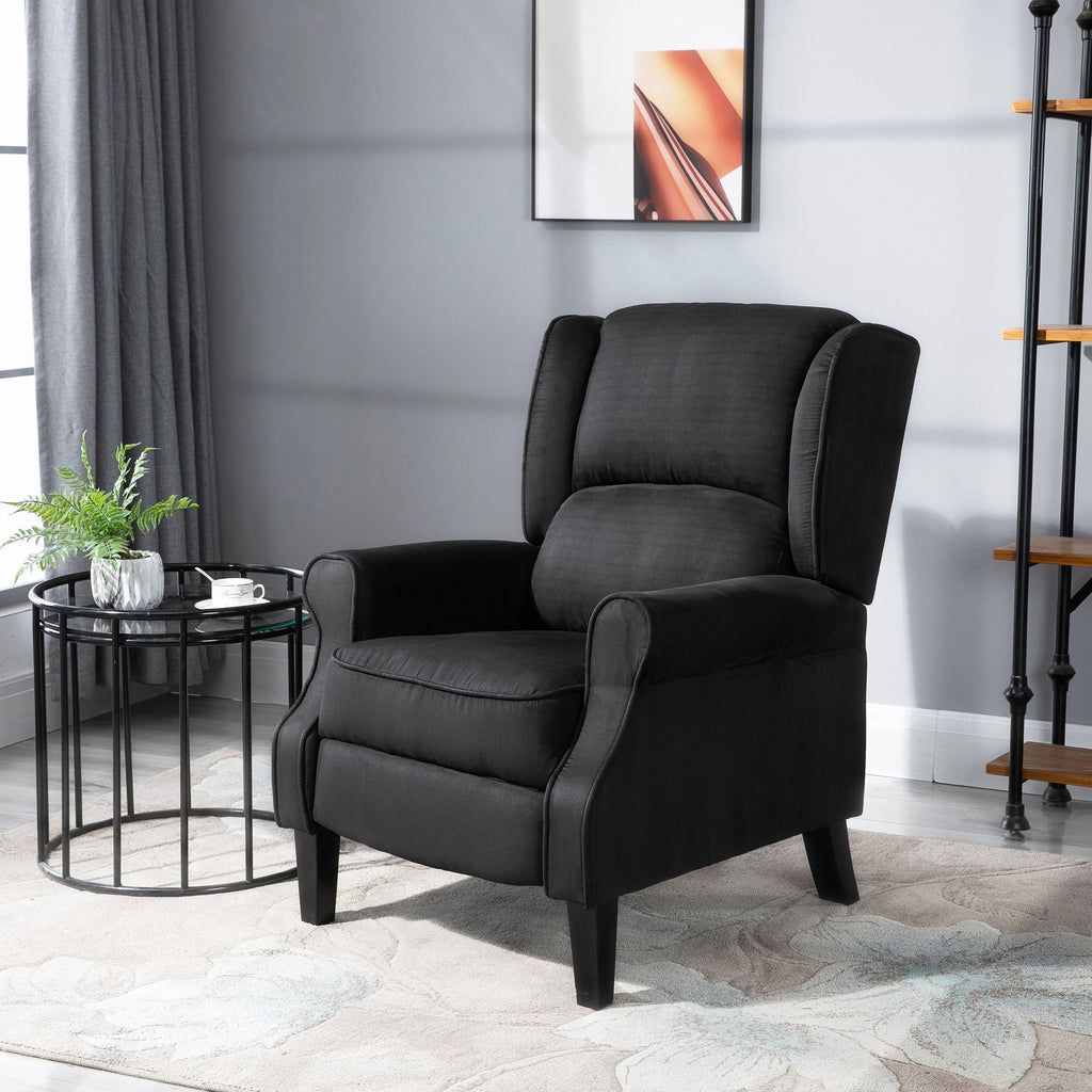 Black Reclining Armchair with heating and remote control, 78x84x101cm, black - Borgè