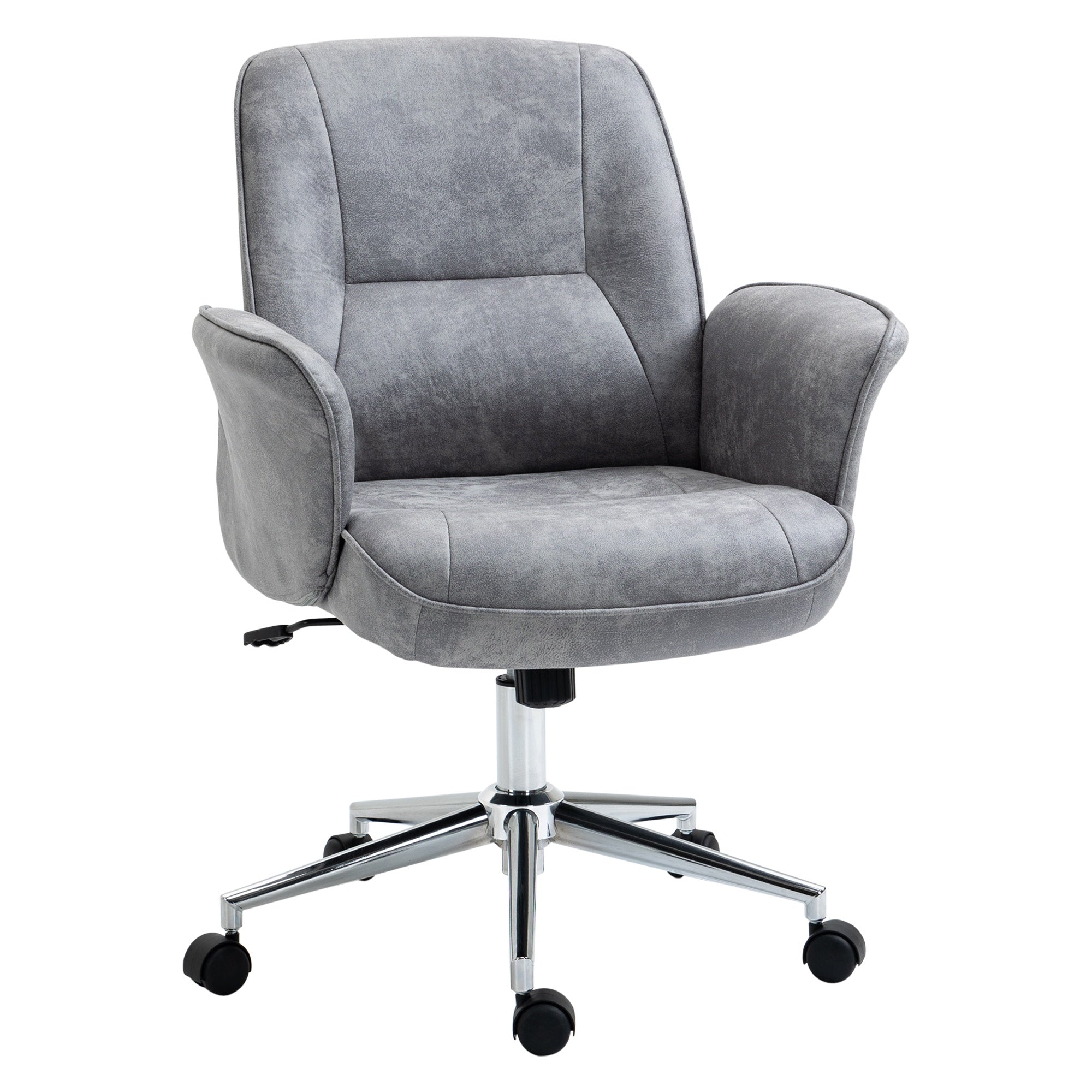 Ergonomic Office Chair Vesting Ergonomic Height Adjustable Microfiber coating, 67x69x92-102cm, clear Grey - Borgè