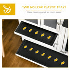 Outdoor Rabbit Hutch for 2 Wooden Rabbits with Removable Tray and Running Area, 110x60x104 cm - Borge' Group Limited