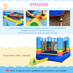 Inflatable Castle for Children with Trampoline and Pool, Electric Pump Included 280x170x155cm, Multicolor - Borge' Group Limited