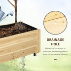 Outsunny garden flock with drainage hole and wheels, in fir wood, 89x48x47 cm - Borgè