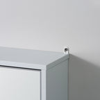 Homcom double glass cabinet with adjustable shelf with wood walls 48x14.5x45cm gray - Borgè