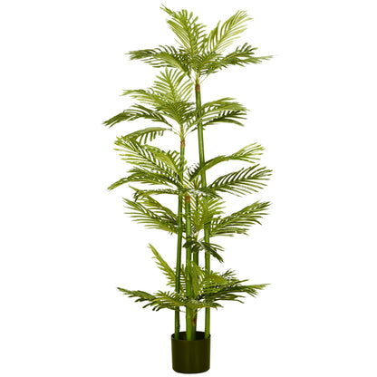 Artificial Palm Plan from 140 cm to 45 leaves and 5 branches with Ø15x12 cm pot, for interiors and outdoors, green - Borgè