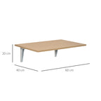 Wall table folding saving in MDF and wooden metal frame, 60x40x20cm - Borgè