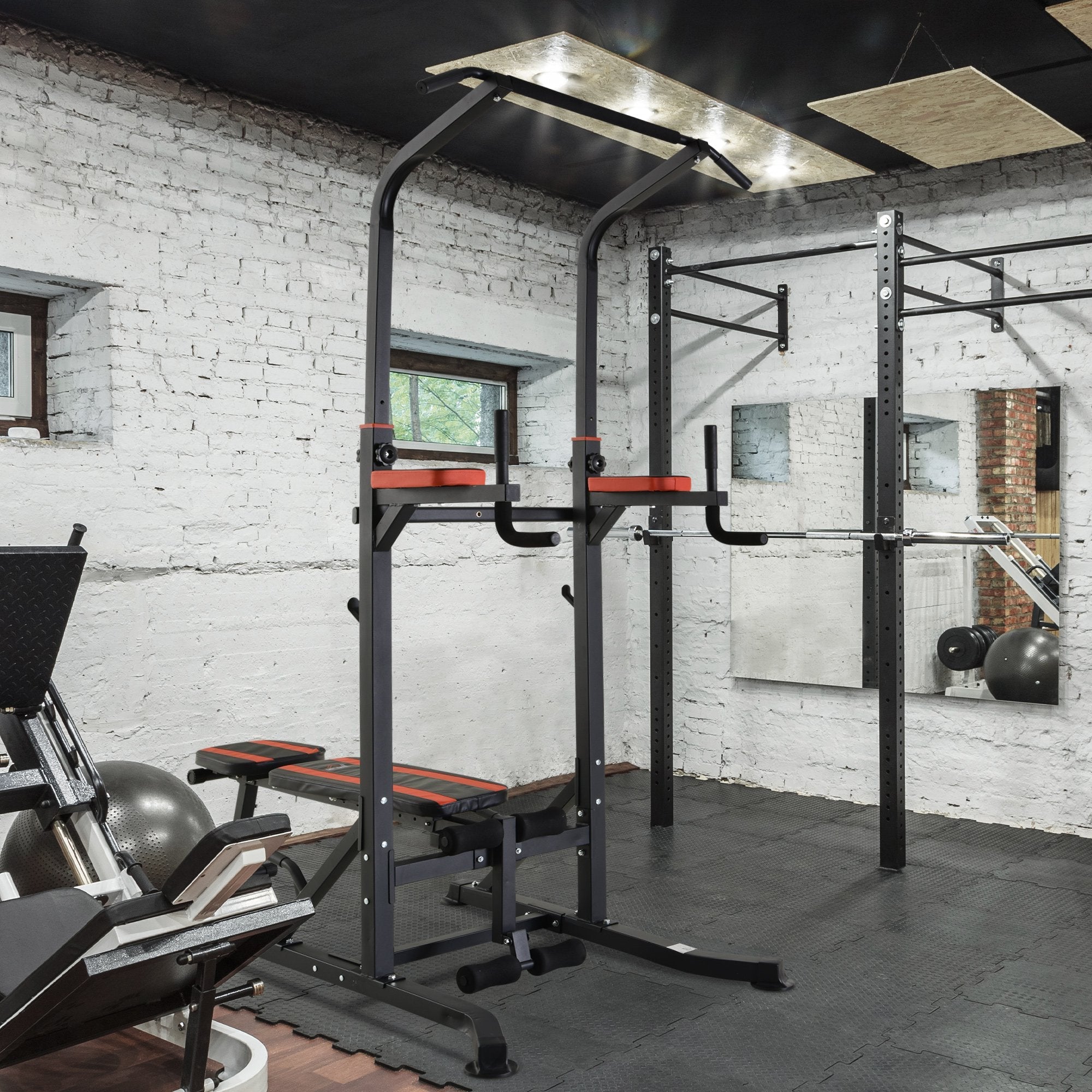 Folding and multipurpose station for steel training with tractions and Roman chair and chair - Borge' Group Limited