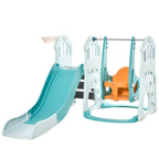 slide for children with adjustable swing, basket and balls for bedroom and garden, 149x186x98cm, blue and orange - Borgè