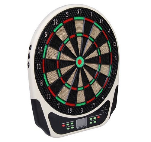 Electronic Plastic Dartboard with 6 Darts, Sound and Visual Effects, 44 x 50 x 3.2cm, Black - Borge' Group Limited