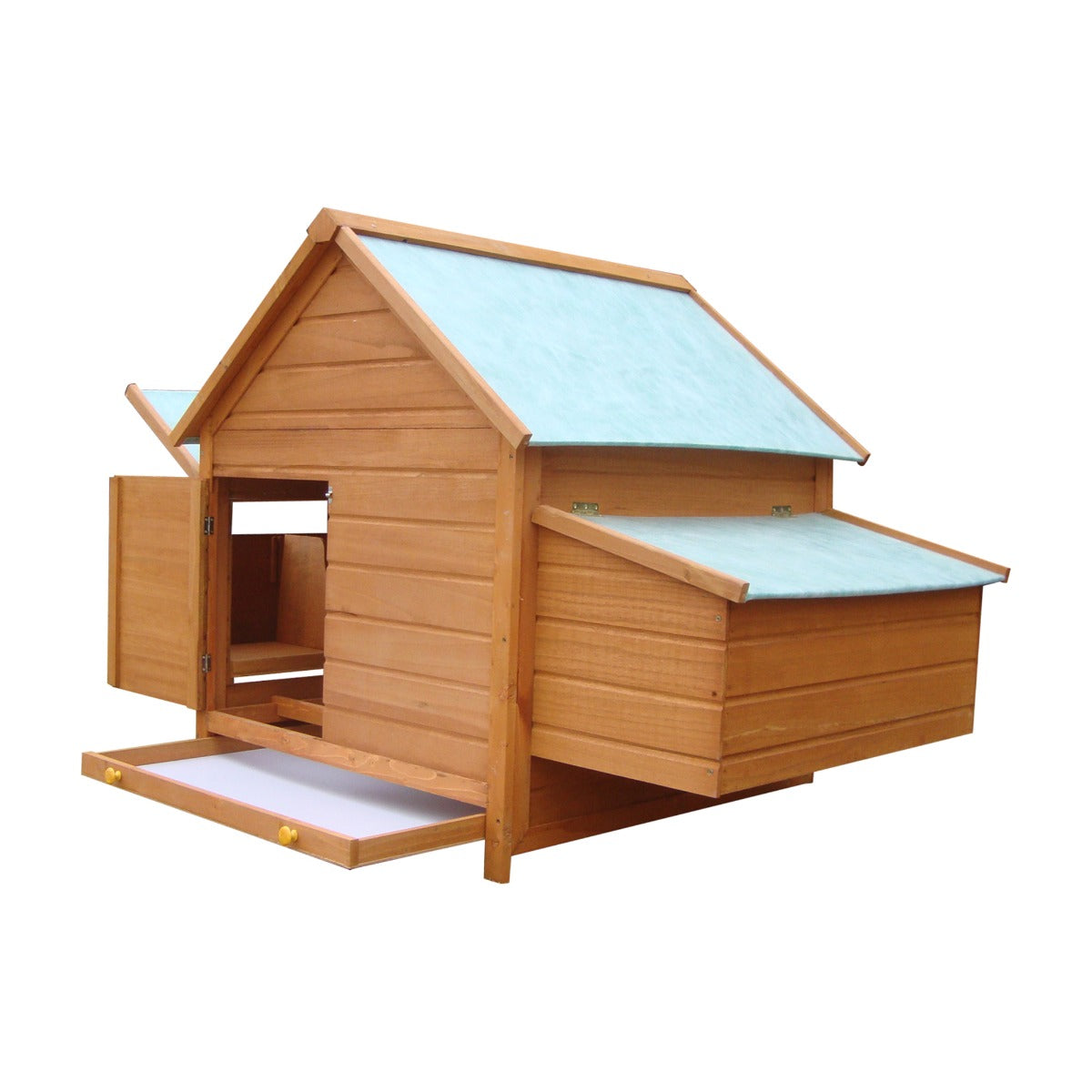 Wooden Chicken Coop with Waterproof Roof, Prefabricated Outdoor Chicken Coop, 160x98. 5x107cm - Borge' Group Limited