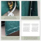 2.4x2m Outdoor Garage Tent for Motorcycles and Bicycles, Garden Tool Shed in Metal and PE Fabric, Green - Borge' Group Limited