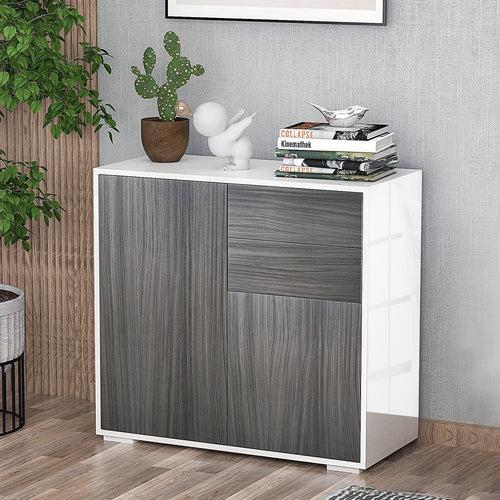 Multiuse cabinet 2 drawers and 2 lockers, pressure opening - Borgè