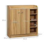 SCANDIO SCANDIZE WRIGHT AND MODERN WOOD FOR 12 PAIA WITH 4 OPEN BOARDS, 83x30x90 cm, clear brown - Borgè