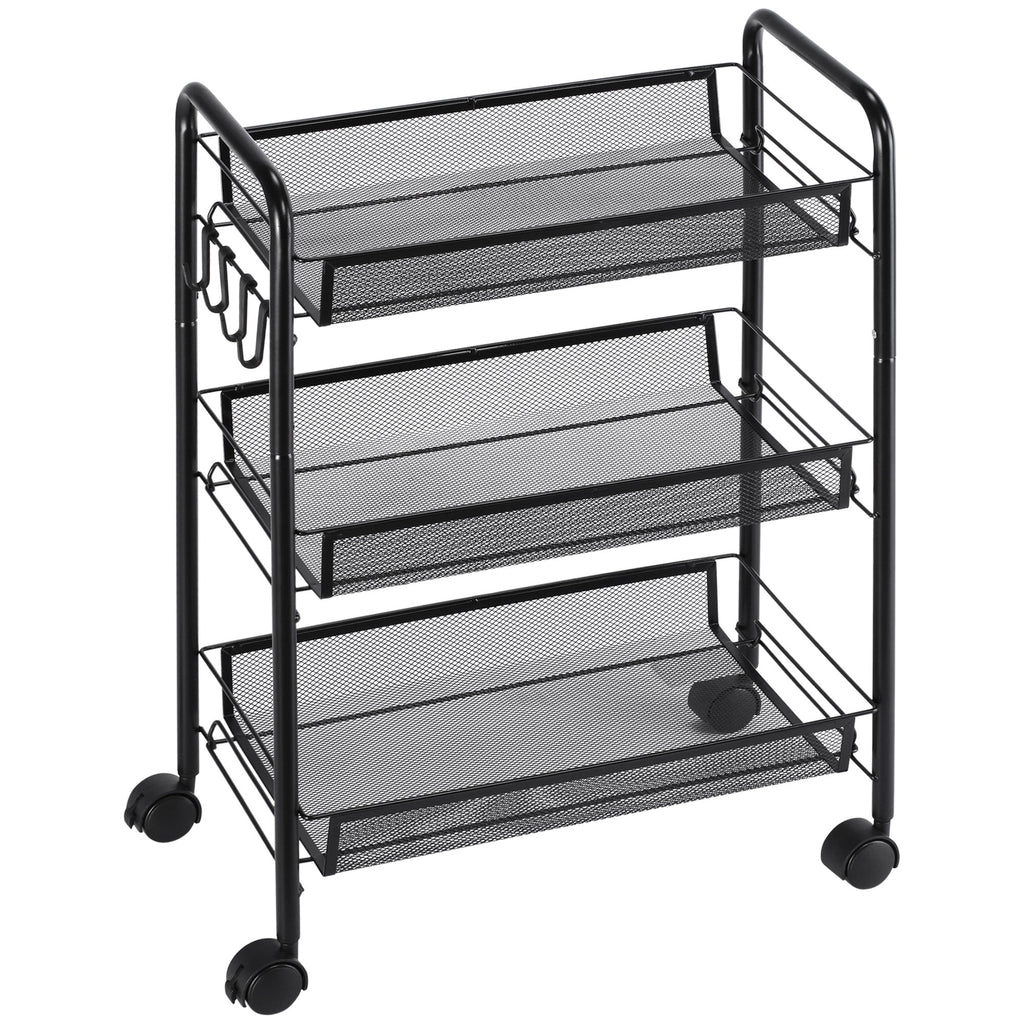 Black 3 -level Trolley ( 41.5LX26.5x63 cm) - Borgè
