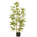 artificial bamboo plant 120cm high with interior and outdoor vase - green - Borgè