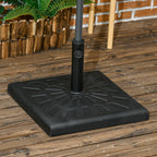 19kg 51x51x32cm Resin and Steel Umbrella Base for Ø32mm, Ø38mm and Ø48mm Poles, Black - Borge' Group Limited