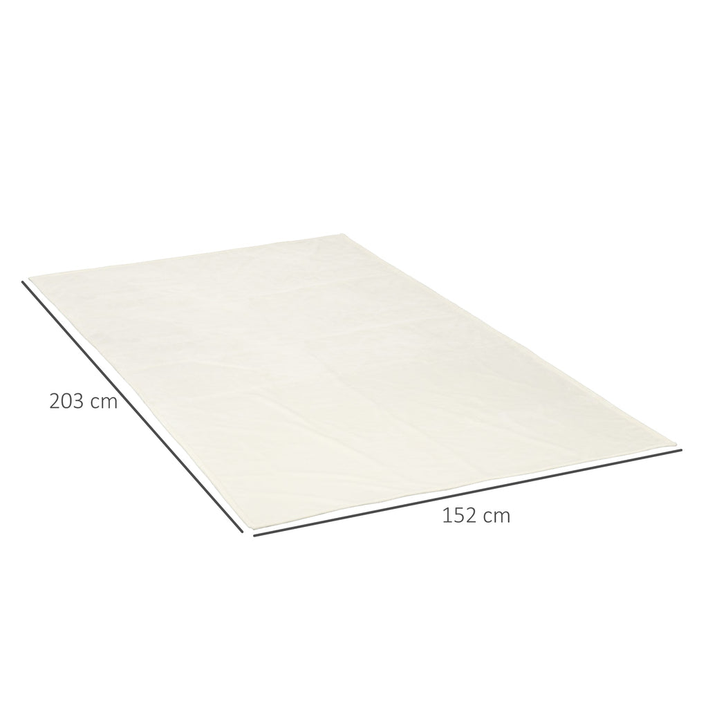 Homcom covered in 330 gsm reversible for internal and external use, 203x152x0.5 cm, cream white - Borgè