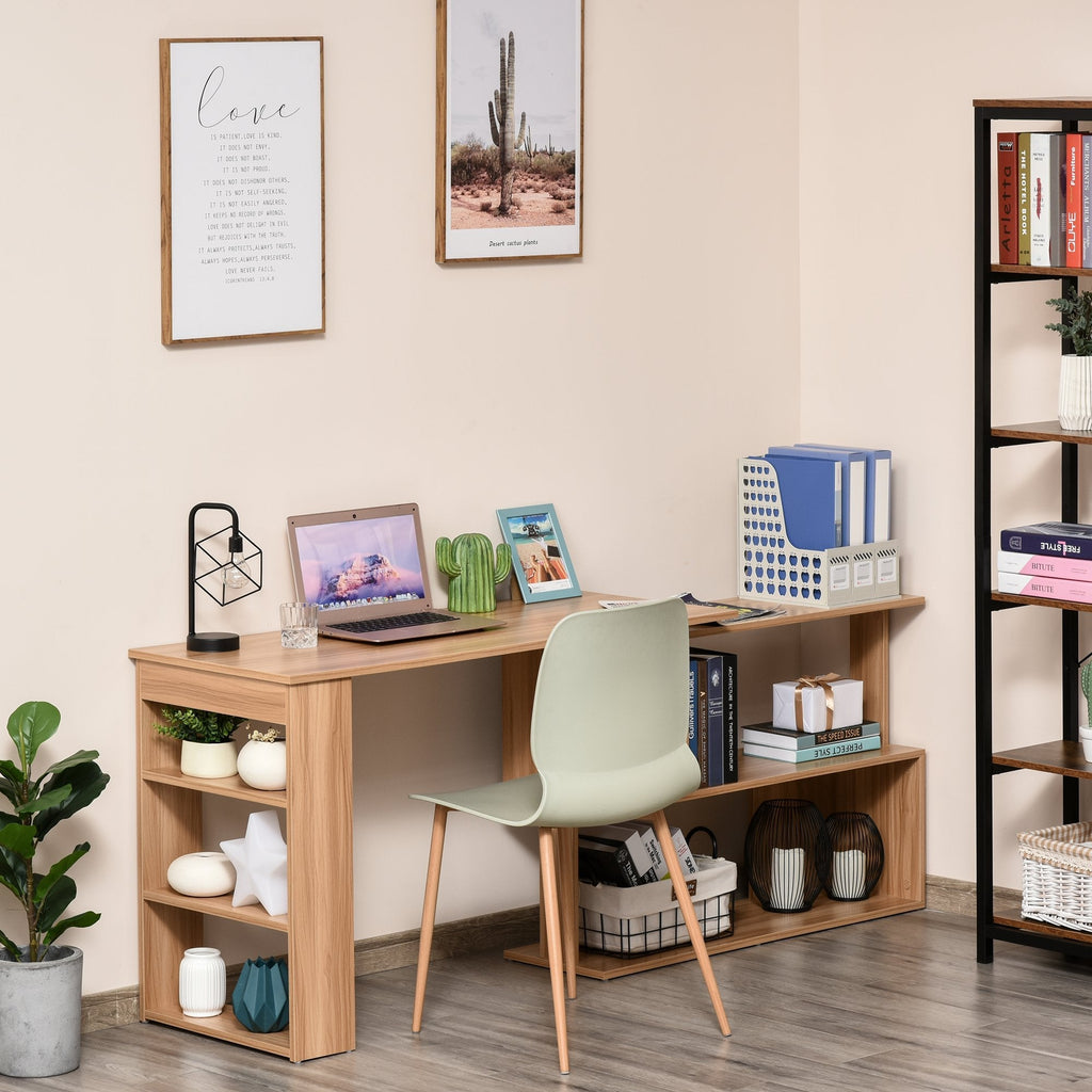 Multi -exposure angle desk with 5 shelves, wood, 120x110x74.5cm - Borgè