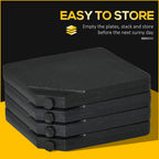 4 -piece umbrella base for umbrella filled with water or sand and connection hooks, black - Borgè