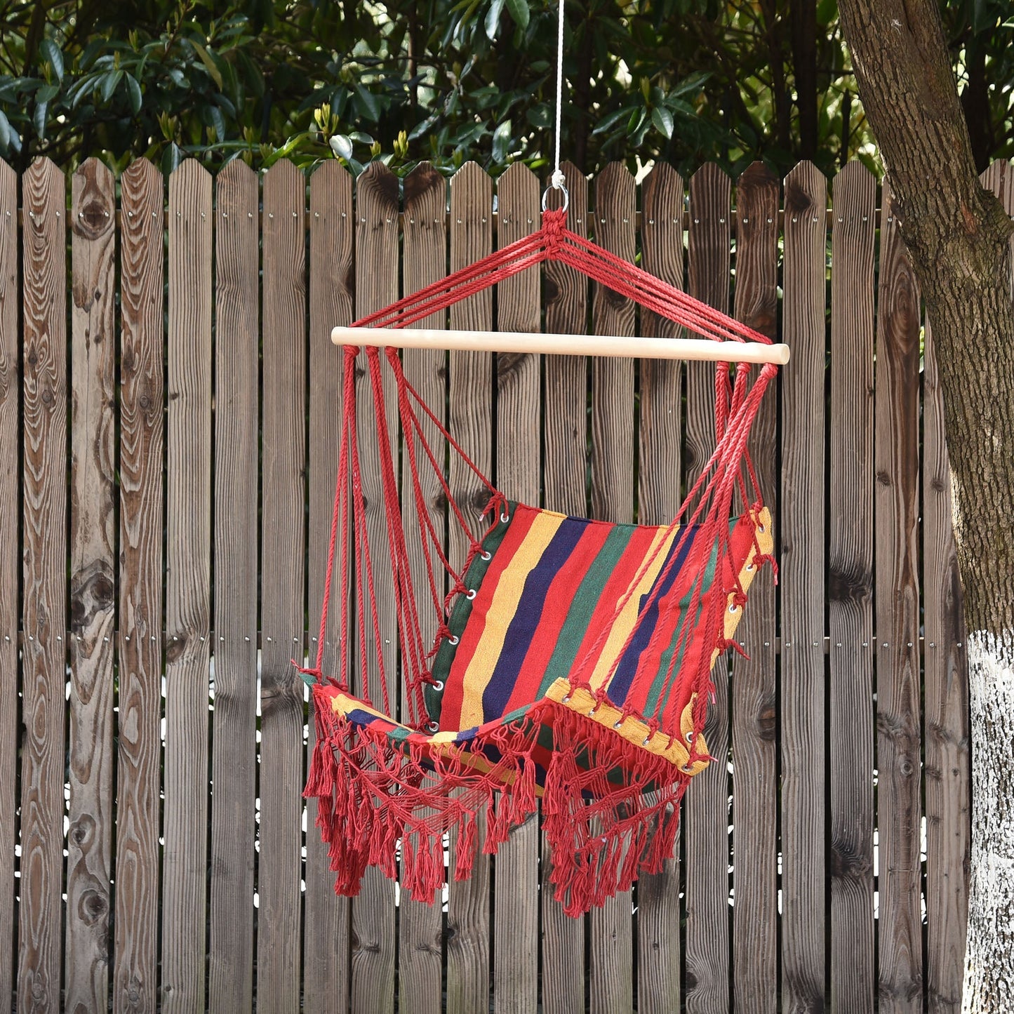 Outsunny amca chair suspended in polyester, colorful, 100x60x100cm - Borgè