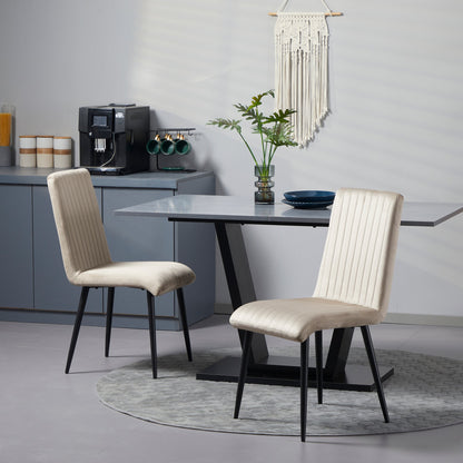 Set 2 Padded Kitchen Chairs with Legs in Steel and Design Space, 43x58x90 cm - Borgè