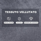 RELLY | Grey Velvet Armchair with Footrest - Borgè