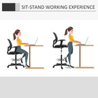 Vent office chair with adjustable height with armrests, wheels and padded seat, 60x56x110-132 cm, black - Borgè
