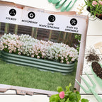 Outsunny bed for raised vegetable garden modular 150x62x30cm in galvanized steel with open background, green - Borgè