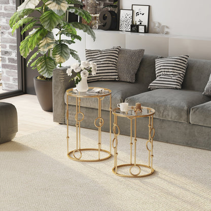 DOLCE | Set of 2 Elegant Coffee Tables | φ41x57cm & φ36x51cm - Borgè