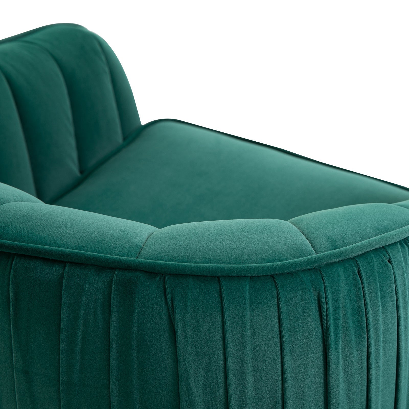 Homcom green velvet armchair with golden metal legs - Borgè