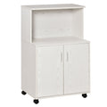 Kitchen Mobile With Cut Rock For Smart Wooden Microwave, 60.4x40.3x97cm White - Borgè