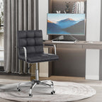 Office chair in black-like with 5 swivel wheels, padding and adjustable height, 52.5x54x84-99cm - Borgè