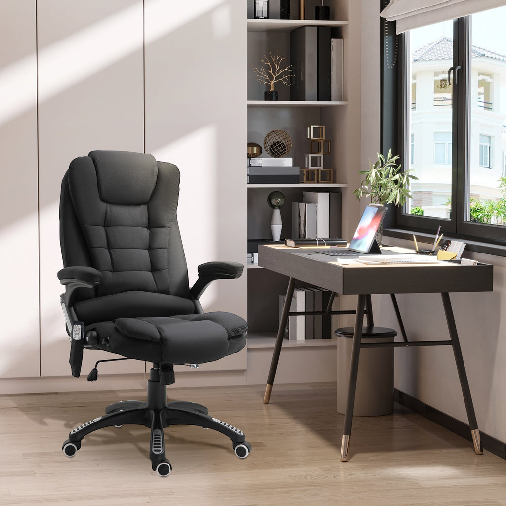 Vash massacre from office and house with adjustable height, 6 massage and heating points, 67l x 74p x 107-116acm, black - Borgè