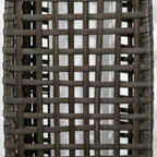 Outsunny Garden Solar Lamp with charging panel, in steel and rattan, 21x21x78 cm, black and gray - Borgè